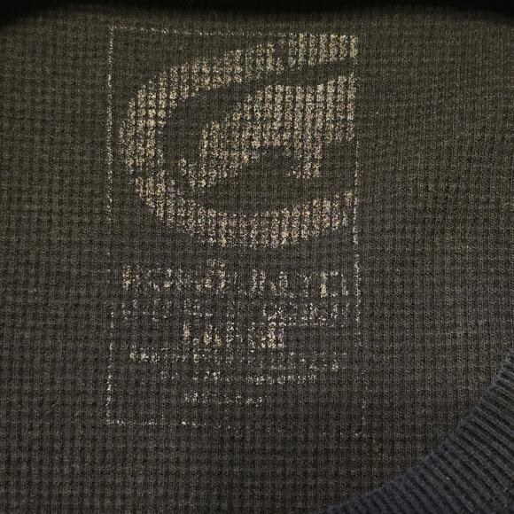 Ecko Mens Waffle Thermal Knit Shirt Size Large Black Crew Neck Raw Hem Casual - Picture 3 of 11